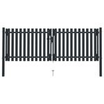 Casa si Gradina - Constructii - Usi interior, exterior si garaj - Usi garaj - Poarta de gard dubla, antracit, 306 x 150 cm, otel - Infinity.ro