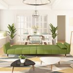 Casa si Gradina - Mobilier - Canapele si coltare - Canapele - Canapea extensibila cu 2 locuri 2 perne verde deschis catifea - Infinity.ro