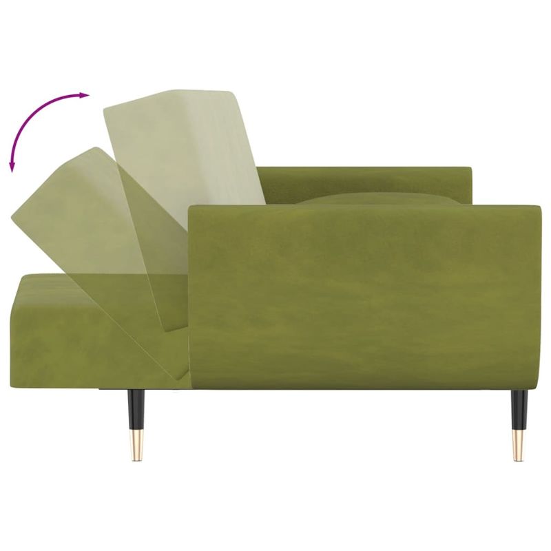 Casa si Gradina - Mobilier - Canapele si coltare - Canapele - Canapea extensibila cu 2 locuri 2 perne verde deschis catifea - Infinity.ro