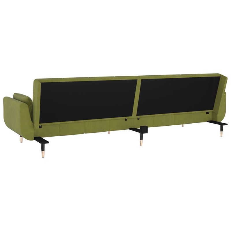 Casa si Gradina - Mobilier - Canapele si coltare - Canapele - Canapea extensibila cu 2 locuri 2 perne verde deschis catifea - Infinity.ro