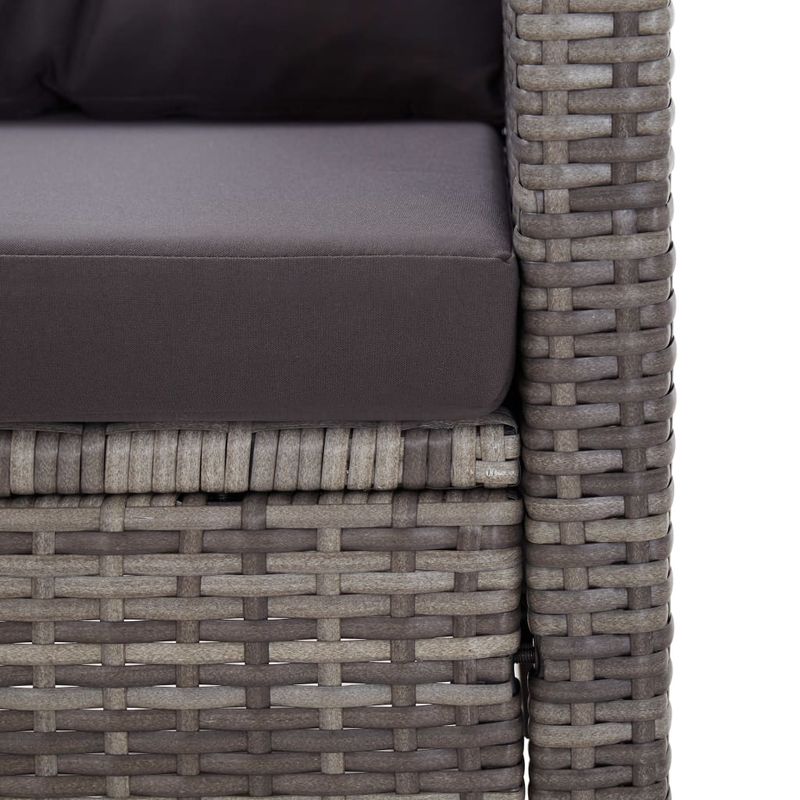 Casa si Gradina - Gradina si terasa - Mobilier exterior - Seturi mobila gradina - Set mobilier de gradina cu perne, 3 piese, gri, poliratan - Infinity.ro