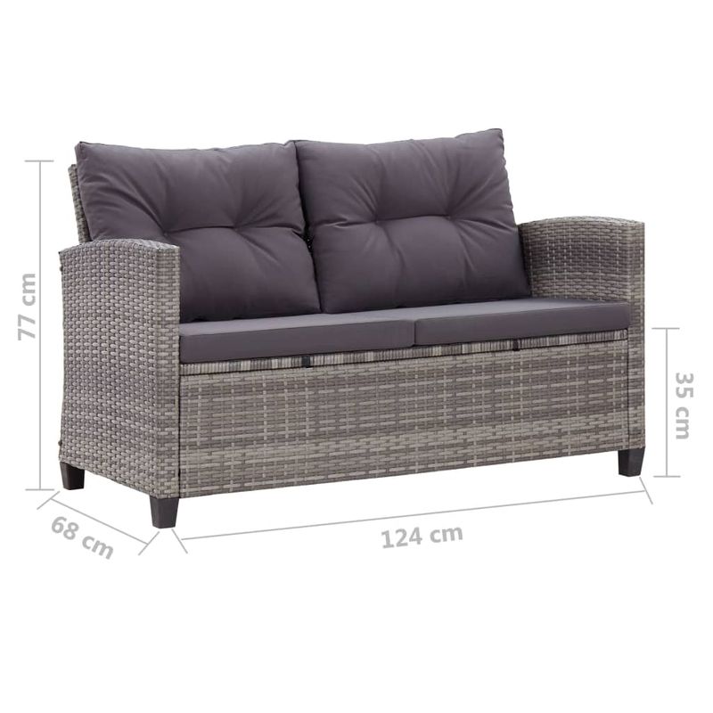 Casa si Gradina - Gradina si terasa - Mobilier exterior - Seturi mobila gradina - Set mobilier de gradina cu perne, 3 piese, gri, poliratan - Infinity.ro