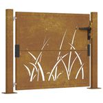 Casa si Gradina - Constructii - Usi interior, exterior si garaj - Usi garaj - Poarta pentru gradina, 105x80 cm, otel corten, model iarba - Infinity.ro