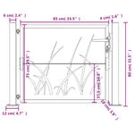 Casa si Gradina - Constructii - Usi interior, exterior si garaj - Usi garaj - Poarta pentru gradina, 105x80 cm, otel corten, model iarba - Infinity.ro