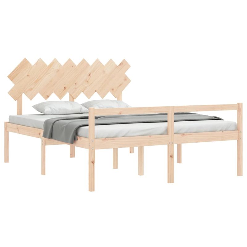 Casa si Gradina - Mobilier - Paturi si accesorii - Paturi - Cadru de pat senior cu tablie single mic, 160x200 cm, lemn masiv - Infinity.ro