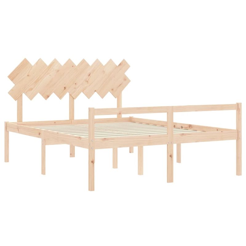 Casa si Gradina - Mobilier - Paturi si accesorii - Paturi - Cadru de pat senior cu tablie single mic, 160x200 cm, lemn masiv - Infinity.ro