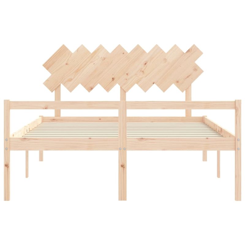 Casa si Gradina - Mobilier - Paturi si accesorii - Paturi - Cadru de pat senior cu tablie single mic, 160x200 cm, lemn masiv - Infinity.ro