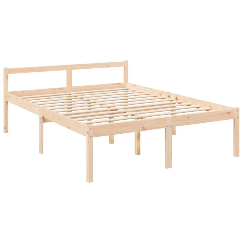 Casa si Gradina - Mobilier - Paturi si accesorii - Paturi - Cadru de pat senior cu tablie single mic, 160x200 cm, lemn masiv - Infinity.ro