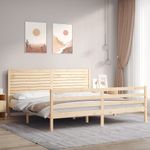Casa si Gradina - Mobilier - Paturi si accesorii - Paturi - Cadru de pat cu tablie, lemn masiv de pin - Infinity.ro