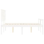 Casa si Gradina - Mobilier - Paturi si accesorii - Paturi - Cadru de pat senior cu tablie single mic, 140x200 cm, alb, lemn masiv - Infinity.ro