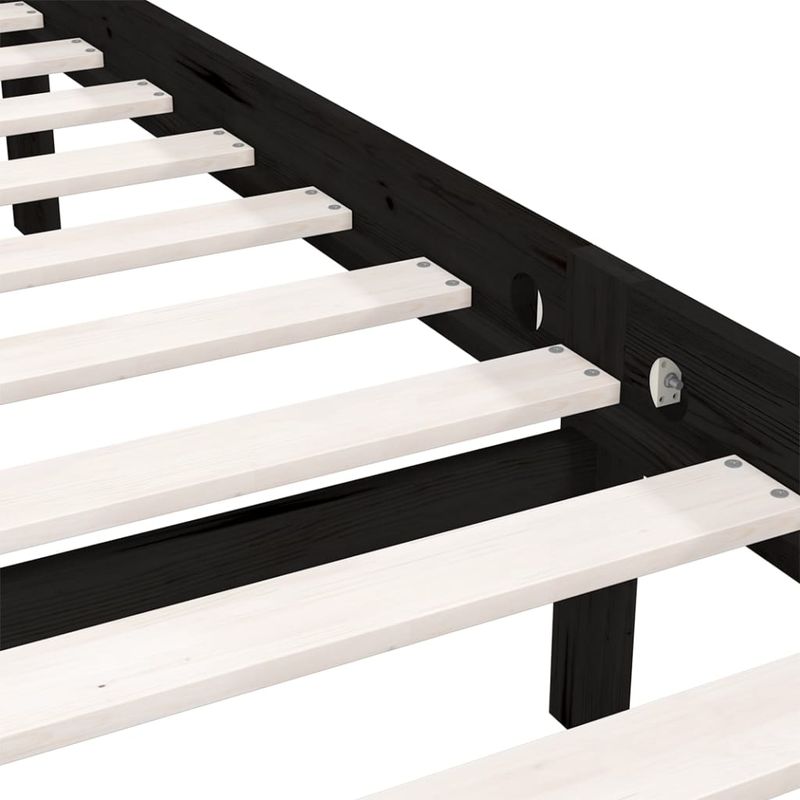 Casa si Gradina - Mobilier - Paturi si accesorii - Paturi - Cadru de pat, negru, 200x200 cm, lemn masiv de pin - Infinity.ro