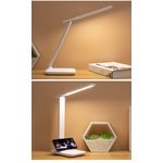 Casa si Gradina - Corpuri si surse de iluminat - Veioze si lampi - Lampi de veghe - Lampa birou Led Wireless, cu Acumulator 18650 mAh, pliabil, rotativ 180°, 3 intensitati luminoase reglabile, Alb - Infinity.ro