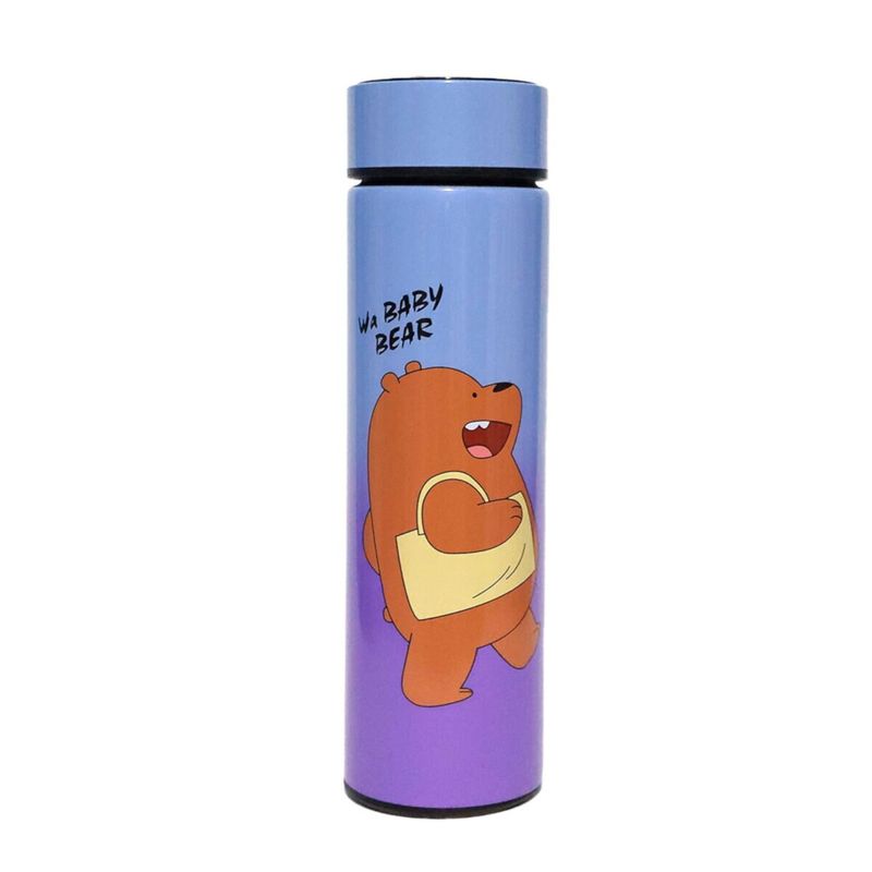 Casa si Gradina - Bucatarie si vesela - Accesorii bar - Termosuri si Cani termos - Termos smart cu pereti dublii din inox si afisaj LED, indicator temperatura C, Bare Bears,  Mov, 500 ml - Infinity.ro