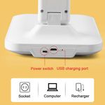 Casa si Gradina - Corpuri si surse de iluminat - Veioze si lampi - Lampi de veghe - Lampa birou Led Wireless, cu Acumulator 18650 mAh, pliabil, rotativ 180°, 3 intensitati luminoase reglabile, Alb - Infinity.ro