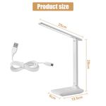 Casa si Gradina - Corpuri si surse de iluminat - Veioze si lampi - Lampi de veghe - Lampa birou Led Wireless, cu Acumulator 18650 mAh, pliabil, rotativ 180°, 3 intensitati luminoase reglabile, Alb - Infinity.ro