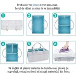 Jucarii, Copii si Bebe - Maternitate - Genti bebelusi - Geanta organizator scutece si accesorii copii/bebelusi,Quasar & Co.®, 3 compartimente/8 buzunare,fetru,gri deschis-bleu - Infinity.ro