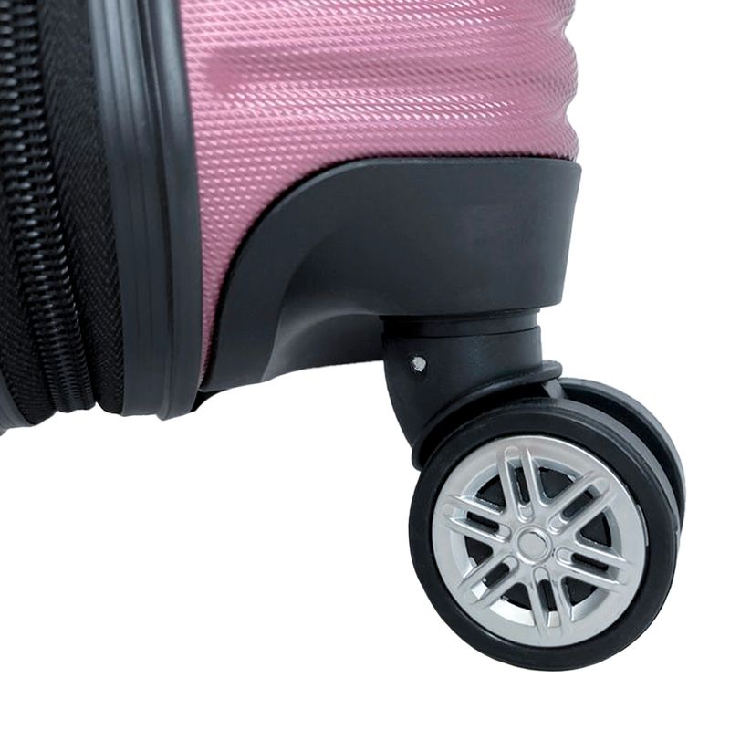 Sport si Outdoor - Articole de voiaj - Trolere - Troler Mare, Quasar & Co.®, Model Compatible Air, 4 roti 360 grade, cifru, maner telescopic, ABS,77x52x31 cm, roz pudrat - Infinity.ro