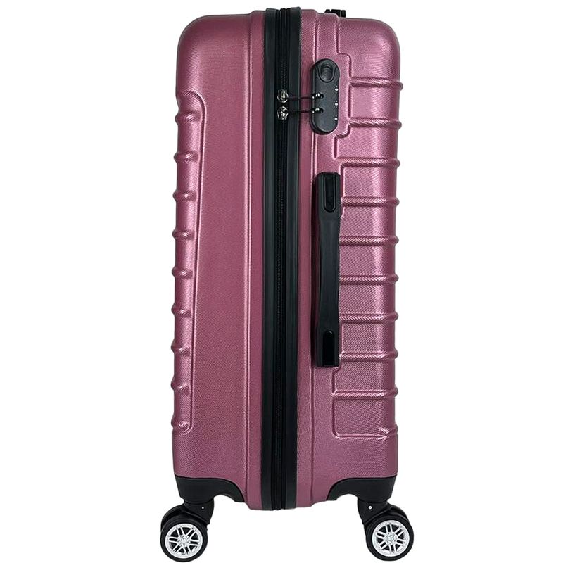 Sport si Outdoor - Articole de voiaj - Trolere - Troler Mare, Quasar & Co.®, Model Compatible Air, 4 roti 360 grade, cifru, maner telescopic, ABS,77x52x31 cm, roz pudrat - Infinity.ro