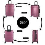 Sport si Outdoor - Articole de voiaj - Trolere - Troler Mare, Quasar & Co.®, Model Compatible Air, 4 roti 360 grade, cifru, maner telescopic, ABS,77x52x31 cm, roz pudrat - Infinity.ro