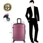 Sport si Outdoor - Articole de voiaj - Trolere - Troler Mare, Quasar & Co.®, Model Compatible Air, 4 roti 360 grade, cifru, maner telescopic, ABS,77x52x31 cm, roz pudrat - Infinity.ro