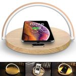 Casa si Gradina - Corpuri si surse de iluminat - Veioze si lampi - Veioze - Lampa cu incarcare wireless si suport telefon,Quasar & Co.®,3 functii, QI 10W, veioza cu 3 intensitati lumina,ABS, natur - Infinity.ro