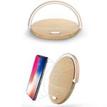 Casa si Gradina - Corpuri si surse de iluminat - Veioze si lampi - Veioze - Lampa cu incarcare wireless si suport telefon,Quasar & Co.®,3 functii, QI 10W, veioza cu 3 intensitati lumina,ABS, natur - Infinity.ro