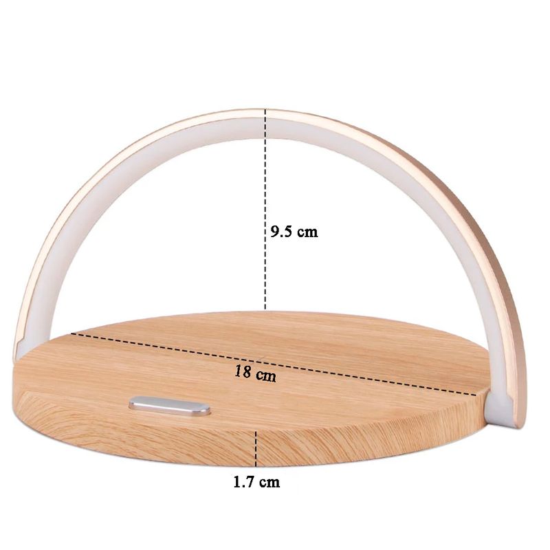 Casa si Gradina - Corpuri si surse de iluminat - Veioze si lampi - Veioze - Lampa cu incarcare wireless si suport telefon,Quasar & Co.®,3 functii, QI 10W, veioza cu 3 intensitati lumina,ABS, natur - Infinity.ro