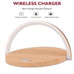 Casa si Gradina - Corpuri si surse de iluminat - Veioze si lampi - Veioze - Lampa cu incarcare wireless si suport telefon,Quasar & Co.®,3 functii, QI 10W, veioza cu 3 intensitati lumina,ABS, natur - Infinity.ro