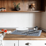 Casa si Gradina - Bucatarie si vesela - Organizare si depozitare bucatarie - Scurgator vase - Scurgator pentru vase mare din silicon rezistent la caldura, gri deschis ABYZ - Infinity.ro