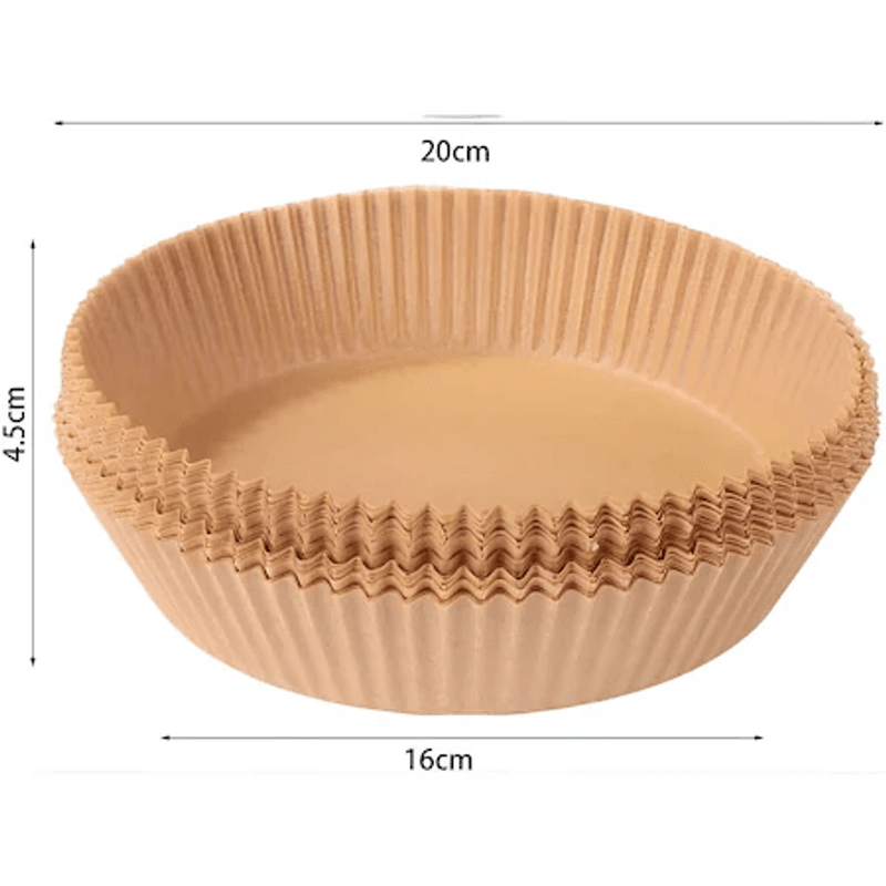 Casa si Gradina - Bucatarie si vesela - Vase pentru gatit - Tavi copt - Set hartie de copt pentru friteuza cu aer cald, 50 bucati, Unica folosinta, 20 cm, Maro - Infinity.ro