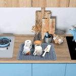 Casa si Gradina - Bucatarie si vesela - Organizare si depozitare bucatarie - Scurgator vase - Scurgator pentru vase mare din silicon rezistent la caldura, gri deschis ABYZ - Infinity.ro