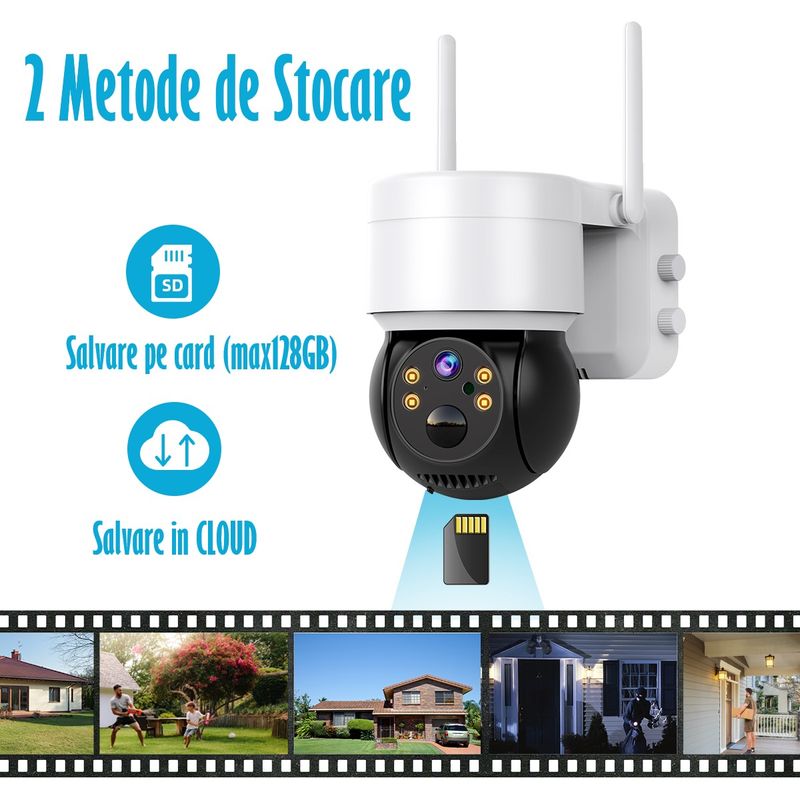 Casa si Gradina - Electrice - Smart Home - Camere de supraveghere - Camera de Supraveghere Video REVOSE™ 5MP 2560x1920, Aplicatie Dedicata, Intelligent Tracking, PTZ,Lan, AP hotspot,Solara - Infinity.ro