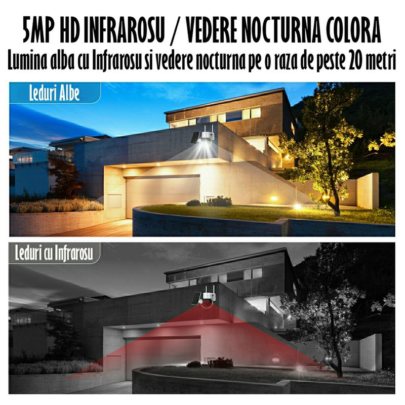 Casa si Gradina - Electrice - Smart Home - Camere de supraveghere - Camera de Supraveghere Video REVOSE™ 5MP 2560x1920, Aplicatie Dedicata, Intelligent Tracking, PTZ,Lan, AP hotspot,Solara - Infinity.ro