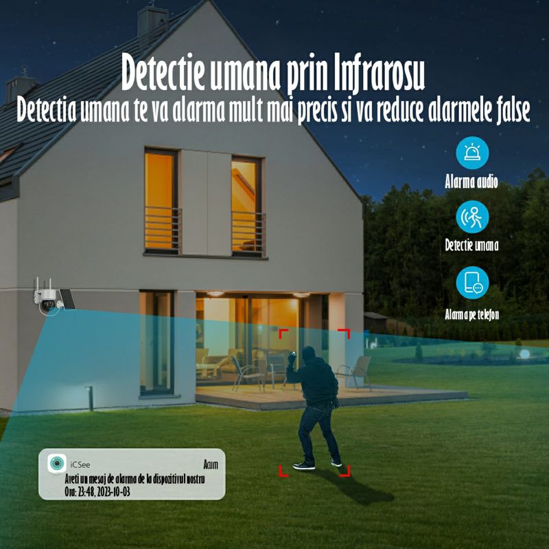 Casa si Gradina - Electrice - Smart Home - Camere de supraveghere - Camera de Supraveghere Video REVOSE™ 5MP 2560x1920, Aplicatie Dedicata, Intelligent Tracking, PTZ,Lan, AP hotspot,Solara - Infinity.ro