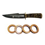 Casa si Gradina - Bucatarie si vesela - Vesela si tacamuri - Cutite si seturi de cutite - Set cutit de vanatoare Bone Blade, 31 cm si rozeta extensibia pentru autoaparare ,IdeallStore® , otel - Infinity.ro