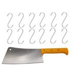 Casa si Gradina - Bucatarie si vesela - Vesela si tacamuri - Cutite si seturi de cutite - Set Satar macelarie Rough Kitchen, otel inoxidabil si 12 Carlige macelarie,inox IdeallStore®, 43.5 cm - Infinity.ro