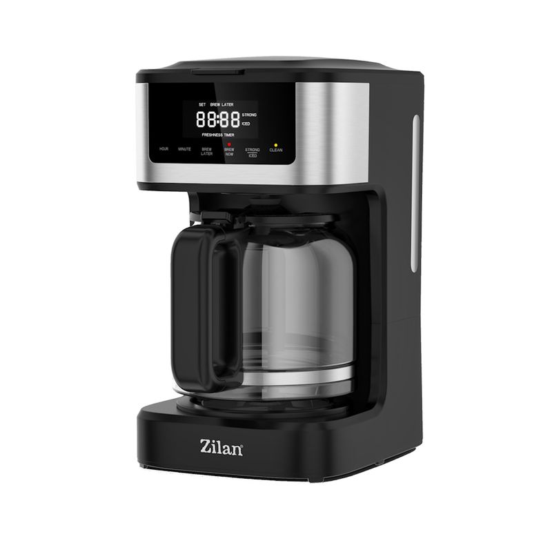 Electronice si Electrocasnice - Electrocasnice bucatarie - Preparare bauturi - Espressoare - Cafetiera digitala Zilan ZLN9266, functie de preparare la o ora uterioara, auto curatare - Infinity.ro