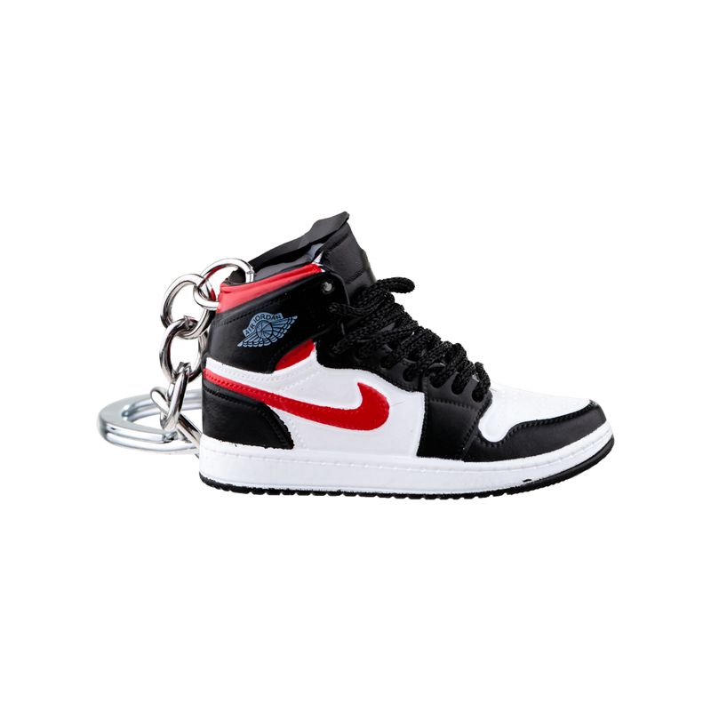 Fashion, accesorii si bijuterii - Femei - Accesorii femei - Alte accesorii femei - Breloc pentru chei, Nike Air Jordan, fabricat din cauciuc si pvc, realizat si pictat manual, Negru-Alb - Infinity.ro