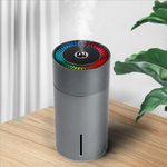 Casa si Gradina - Decoratiuni - Aromaterapie si lumanari - Difuzoare aromaterapie - Difuzor aromaterapie, Umidificator auto cu leduri, negru, portabil , rezervor 260ml, gri - Infinity.ro