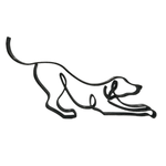 Casa si Gradina - Decoratiuni - Obiecte decorative - Accesorii decorative - Decoratiune moderna in forma de catel jucaus, pentru design interior, negru sparkle, single line, 150x100x15 mm - Infinity.ro