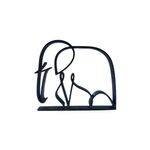 Casa si Gradina - Decoratiuni - Obiecte decorative - Accesorii decorative - Elefant minimalist, pentru decor interior modern, negru sparkle, linie continua, 150x130x15 mm - Infinity.ro