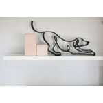 Casa si Gradina - Decoratiuni - Obiecte decorative - Accesorii decorative - Decoratiune moderna in forma de catel jucaus, pentru design interior, negru sparkle, single line, 150x100x15 mm - Infinity.ro