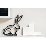 Casa si Gradina - Decoratiuni - Obiecte decorative - Accesorii decorative - Decoratiune minimalista cu forma de iepuras, pentru decor modern, negru sparkle, single line, 150x140x15 mm - Infinity.ro