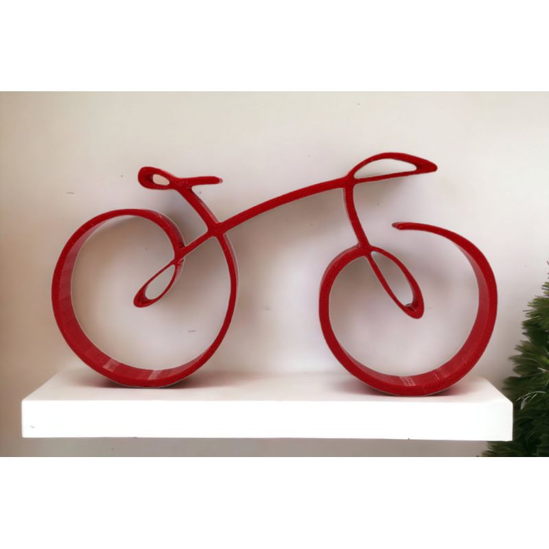 Casa si Gradina - Decoratiuni - Obiecte decorative - Accesorii decorative - Bicicleta minimalista pentru design interior, tehnica single line, rosu carmin, 150x80x15 mm - Infinity.ro