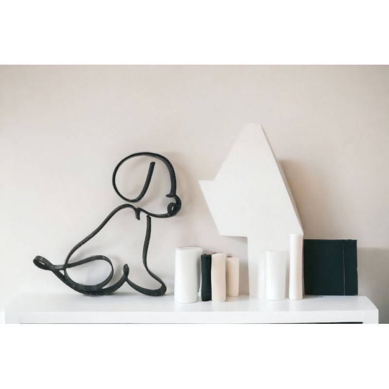 Casa si Gradina - Decoratiuni - Obiecte decorative - Accesorii decorative - Decoratiune pui de catel, pentru decor modern, negru sparkle, design interior, 100x98x15 mm - Infinity.ro