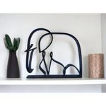 Casa si Gradina - Decoratiuni - Obiecte decorative - Accesorii decorative - Elefant minimalist, pentru decor interior modern, negru sparkle, linie continua, 150x130x15 mm - Infinity.ro
