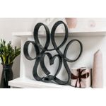 Casa si Gradina - Decoratiuni - Obiecte decorative - Accesorii decorative - Decoratiune in forma de labuta cu inimioara in mijloc, pentru decor modern, negru sparkle, single line, 150x140x15 mm - Infinity.ro