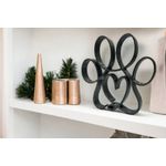 Casa si Gradina - Decoratiuni - Obiecte decorative - Accesorii decorative - Decoratiune in forma de labuta cu inimioara in mijloc, pentru decor modern, negru sparkle, single line, 150x140x15 mm - Infinity.ro