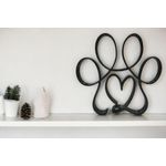 Casa si Gradina - Decoratiuni - Obiecte decorative - Accesorii decorative - Decoratiune in forma de labuta cu inimioara in mijloc, pentru decor modern, negru sparkle, single line, 150x140x15 mm - Infinity.ro