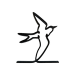 Casa si Gradina - Decoratiuni - Obiecte decorative - Accesorii decorative - Randunica minimalista pentru raft sau birou, pentru decor modern, negru sparkle, linie continua, 150x120x15 mm - Infinity.ro